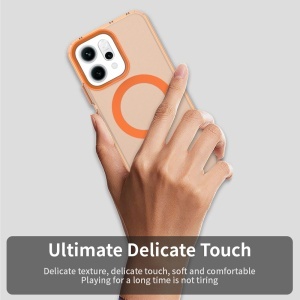 Husa pentru Oppo Reno14, MagSafe, Antisoc, set cu sticker, CandyCase, Portocaliu - Img 7