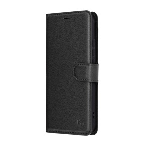 Husa pentru Oppo Reno14, SKYDDAR INNOVATION, Leather Folio tip Carte, cu Portofel Interior, Finisaje Premium, set cu sticker, Negru - Img 5