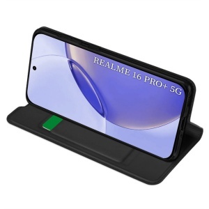 Husa pentru Realme 16 Pro, SKYDDAR INNOVATION, Magskin Book, tip Carte cu Portofel Interior, set cu sticker, Negru - Img 3