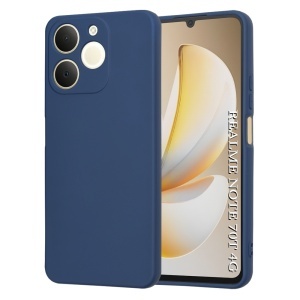 Husa pentru Realme Note 70T, SKYDDAR INNOVATION, din Silicon Catifelat, SoftElegance, set cu sticker, Bleumarin