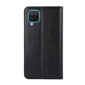 Husa pentru Samsung Galaxy A12 / Galaxy M12 tip carte, Magnetica, Buzunar interior, Premium, set cu sticker, Smart Magnetic, Negru