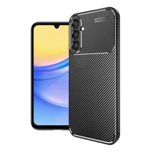 Husa pentru Samsung Galaxy A16 4G / Galaxy A16 5G, SKYDDAR INNOVATION, CarbonFiber, Antisoc, Negru, set cu sticker