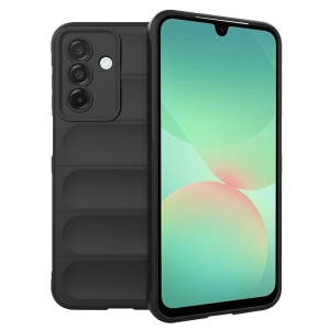 Husa pentru Samsung Galaxy A26 5G, SKYDDAR INNOVATION, Vogue, din Silicon Mat, Negru, set cu sticker
