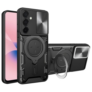 Husa pentru Samsung Galaxy A27 5G, SKYDDAR INNOVATION, CamGuard Pro, Inel Magnetic, Protectie Camera, set cu sticker, Negru