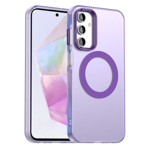Husa pentru Samsung Galaxy A35 5G, MagSafe, Antisoc, set cu sticker, CandyCase, Mov