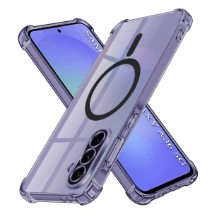 Husa pentru Samsung Galaxy A36 5G, SKYDDAR INNOVATION, Shockproof MagSafe din silicon, set cu sticker, Fumuriu