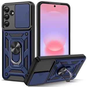 Husa pentru Samsung Galaxy A37 5G, SKYDDAR INNOVATION, CamShield, Inel magnetic, set cu sticker, Albastru