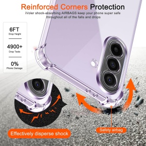Husa pentru Samsung Galaxy A37 5G, SKYDDAR INNOVATION, Shockproof Clear Silicone, Silicon Slim, set cu sticker, Transparenta - Img 5