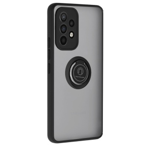 Husa pentru Samsung Galaxy A52 5G / Galaxy A52 4G / Galaxy A52s 5G, SKYDDAR INNOVATION, Glinth cu Inel Rotativ 360° Magnetic, Negru, set cu sticker - Img 11
