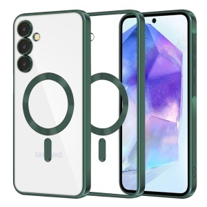 Husa pentru Samsung Galaxy A55 5G, SKYDDAR INNOVATION, Luxury Shield Magsafe, Protectie Antisoc, set cu sticker, Verde Inchis