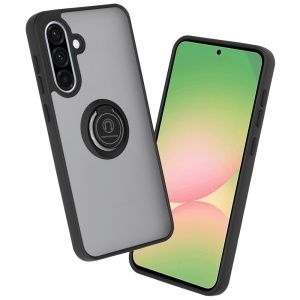 Husa pentru Samsung Galaxy A56 5G, SKYDDAR INNOVATION, Glinth+ cu Inel Rotativ 360°, Compatibilitate Magnetica, Negru, set cu sticker