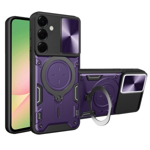 Husa pentru Samsung Galaxy A57 5G, SKYDDAR INNOVATION, CamGuard Pro, Inel Magnetic, Protectie Camera, set cu sticker, Mov