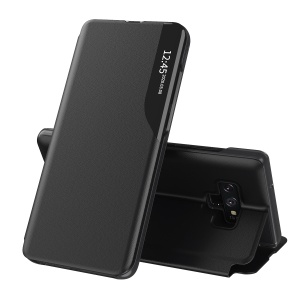 Husa pentru Samsung Galaxy Note 9, tip carte, set cu sticker, eFold, Negru