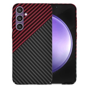 Husa pentru Samsung Galaxy S23 FE, SKYDDAR INNOVATION, textura carbon, Carbonite FiberShell, set cu sticker, Rosu inchis,