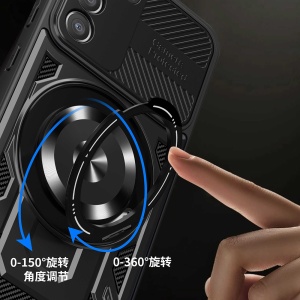 Husa pentru Samsung Galaxy S23, SKYDDAR INNOVATION, RuggedCam, Inel magnetic antisoc, set cu sticker, Mov - Img 2