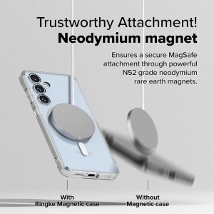 Husa pentru Samsung Galaxy S24 FE, SKYDDAR INNOVATION, Shockproof MagSafe, Transparenta, set cu sticker - Img 4