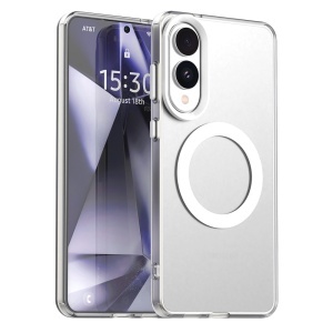 Husa pentru Samsung Galaxy S25 Edge, MagSafe, Antisoc, set cu sticker, CandyCase, Alb
