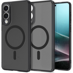 Husa pentru Samsung Galaxy S25 Edge, Ultra Hybrid T MagSafe, Spigen, Cenusiu