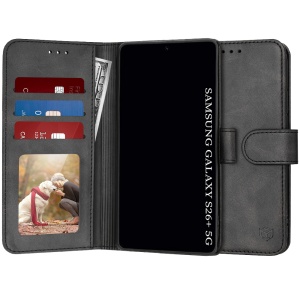 Husa pentru Samsung Galaxy S26 Edge, SKYDDAR INNOVATION, Diary Book, tip carte cu Portofel Interior, Antisoc, set cu sticker, Negru
