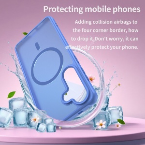 Husa pentru Samsung Galaxy S26 Edge, SKYDDAR INNOVATION, HaloFrost MagSafe II, Antisoc, set cu sticker, Albastru - Img 5