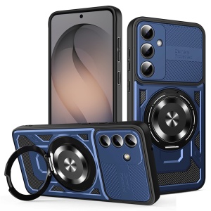 Husa pentru Samsung Galaxy S26, Inel Magnetic, Antisoc, set cu sticker, RuggedCam, Albastru