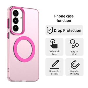 Husa pentru Samsung Galaxy S26, MagSafe, Antisoc, set cu sticker, CandyCase, Roz - Img 3