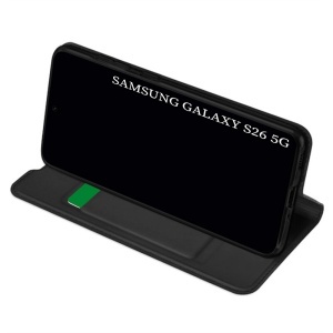 Husa pentru Samsung Galaxy S26, SKYDDAR INNOVATION, Magskin Book, tip Carte cu Portofel Interior, set cu sticker, Negru - Img 4