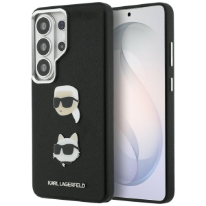 Husa pentru Samsung Galaxy S26 Ultra - Karl Lagerfeld Wrapped Leather Saffiano with with K&C Head Pin (KLHCS26LPSFDHPOK) - Black