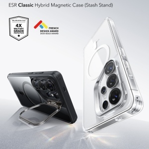 Husa pentru Samsung Galaxy S26 Ultra, slim, ESR Classic Hybrid HaloLock Kickstand, Negru/transparenta - Img 5