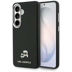 Husa pentru Samsung Galaxy S26, Wrapped Grained Leather with K&C Head Pin MagSafe, Karl Lagerfeld, Negru