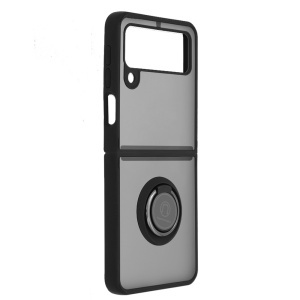 Husa pentru Samsung Galaxy Z Flip3 5G, SKYDDAR INNOVATION, Glinth cu Inel Rotativ 360° Magnetic, Negru, set cu sticker - Img 15