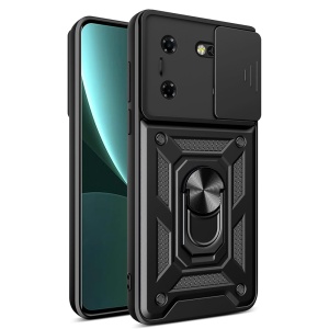 Husa pentru Tecno Pova 5 Pro, SKYDDAR INNOVATION, CamShield, Inel magnetic, set cu sticker, Negru