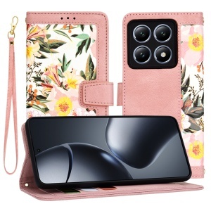 Husa pentru Xiaomi 14T Pro, SKYDDAR INNOVATION, Flipcraft din Piele Ecologică, Stand Integrat, Buzunare pentru Carduri, set cu sticker, Roz