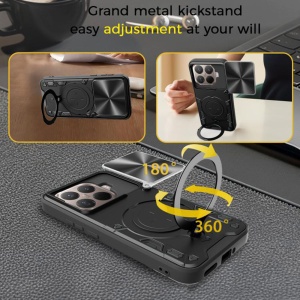 Husa pentru Xiaomi 15T Pro, SKYDDAR INNOVATION, CamGuard Pro, Inel Magnetic, Protectie Camera, set cu sticker, Albastru - Img 6