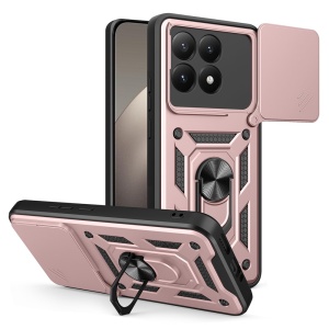 Husa pentru Xiaomi 15T, SKYDDAR INNOVATION, CamShield, Inel magnetic, set cu sticker, Roz
