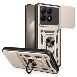 Husa pentru Xiaomi 15T, SKYDDAR INNOVATION, CamShield, Inel magnetic, set cu sticker, Auriu