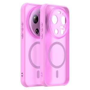 Husa pentru Xiaomi 17 Ultra Finisaje Premium, Antisoc, Magsafe, set cu sticker, HaloFrost MagSafe II, Roz