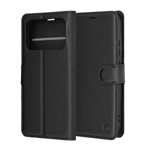 Husa pentru Xiaomi Poco F8 Pro, SKYDDAR INNOVATION, Leather Folio tip Carte, cu Portofel Interior, Finisaje Premium, set cu sticker, Negru - Img 7
