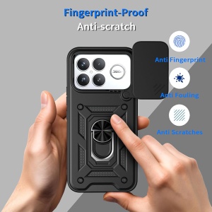 Husa pentru Xiaomi Poco F8 Ultra, SKYDDAR INNOVATION, CamShield, Inel magnetic, set cu sticker, Albastru - Img 4