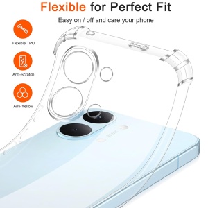 Husa pentru Xiaomi Poco X8 Pro Max din Silicon Slim, Margini Antisoc, set cu sticker, Shockproof Clear Silicone, Transparenta - Img 2