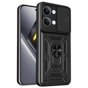 Husa pentru Xiaomi Poco X8 Pro Max, protectie camere, Inel magnetic, set cu sticker, CamShield, Negru