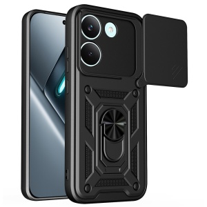 Husa pentru Xiaomi Poco X8 Pro, protectie camere, Inel magnetic, set cu sticker, CamShield, Negru