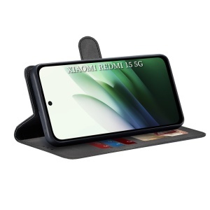 Husa pentru Xiaomi Redmi 15 5G / 4G, Diary Book, tip carte cu Portofel Interior, Antisoc, set cu sticker, Negru - Img 5