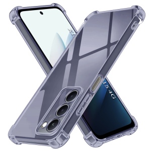 Husa pentru Xiaomi Redmi 15 5G / Redmi 15 4G, SKYDDAR INNOVATION, Shockproof Clear Silicone, Silicon Slim, set cu sticker, Fumuriu