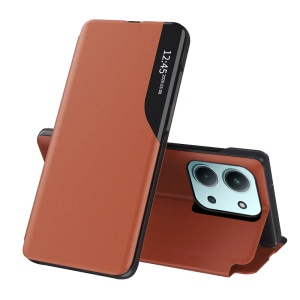 Husa pentru Xiaomi Redmi 15C 4G / Poco C85 4G / Redmi 15C 5G, tip carte, set cu sticker, eFold, Portocaliu