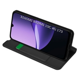 Husa pentru Xiaomi Redmi 15C 4G, SKYDDAR INNOVATION, Magskin Book, tip Carte cu Portofel Interior, set cu sticker, Negru - Img 2