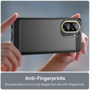 Husa pentru Xiaomi Redmi A5 4G din Silicon Premium, Slim, cu textura Carbon, set cu sticker, Carbon Silicone, Negru - Img 4