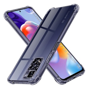 Husa pentru Xiaomi Redmi Note 11 Pro+ 5G, SKYDDAR INNOVATION, Shockproof Clear Silicone, Silicon Slim, set cu sticker, Fumuriu