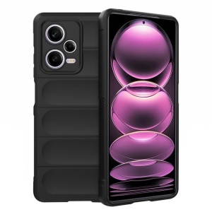 Husa pentru Xiaomi Redmi Note 12 Pro 5G, SKYDDAR INNOVATION, Magic Shield, din Silicon Mat, set cu sticker, Negru