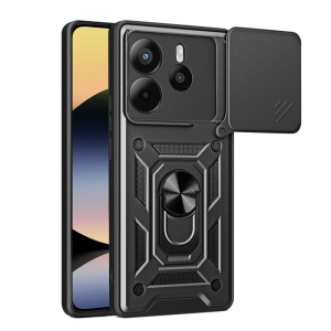 Husa pentru Xiaomi Redmi Note 14 4G (Regional), SKYDDAR INNOVATION, CamShield, Inel magnetic, set cu sticker, Negru